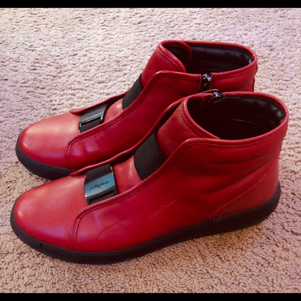 Salvatore Ferragamo Men’s Size 12 Boot Red